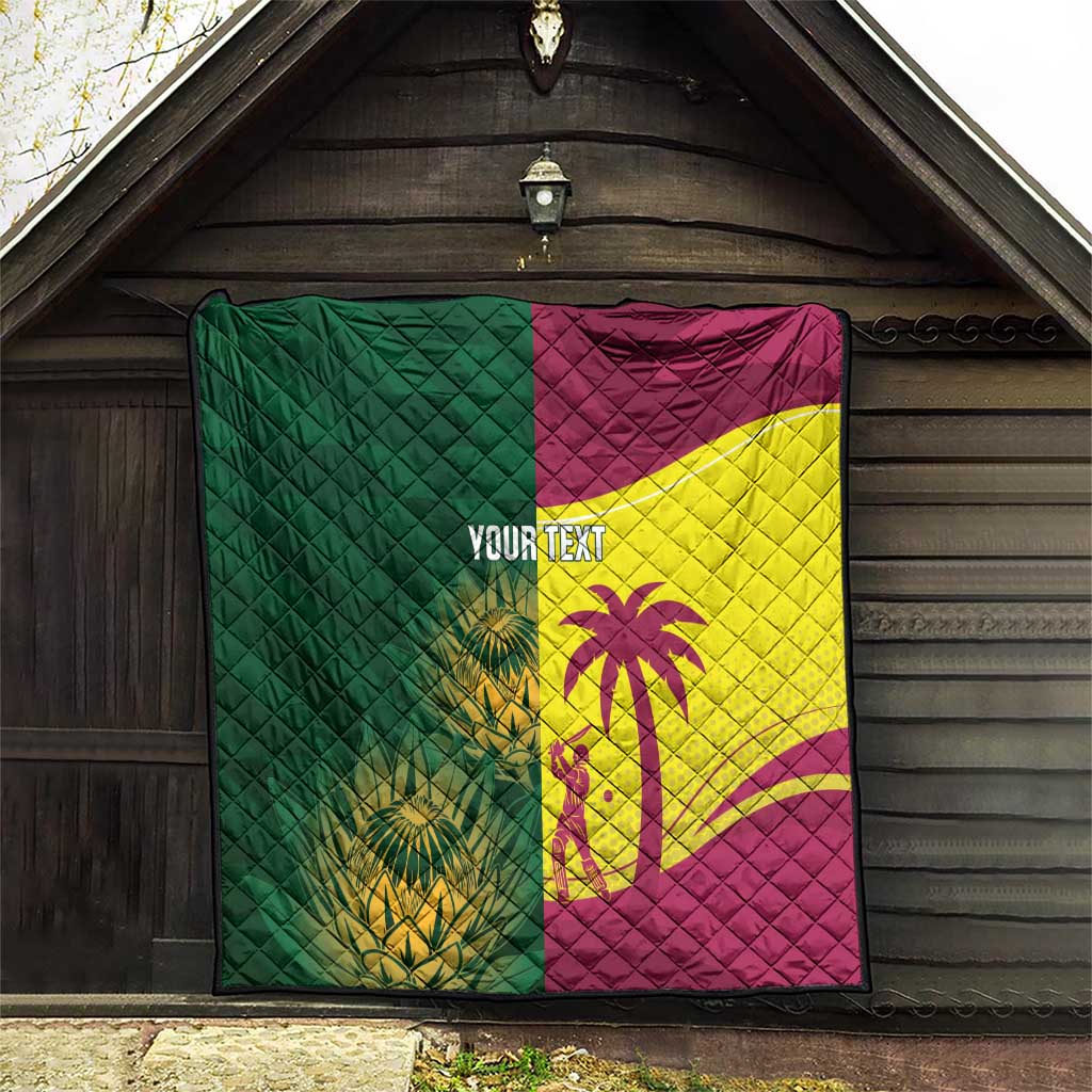 South Africa West Indies Cricket Custom Quilt Proteas Windies Together - Aussie Hoodie