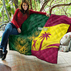 South Africa West Indies Cricket Custom Quilt Proteas Windies Together - Aussie Hoodie