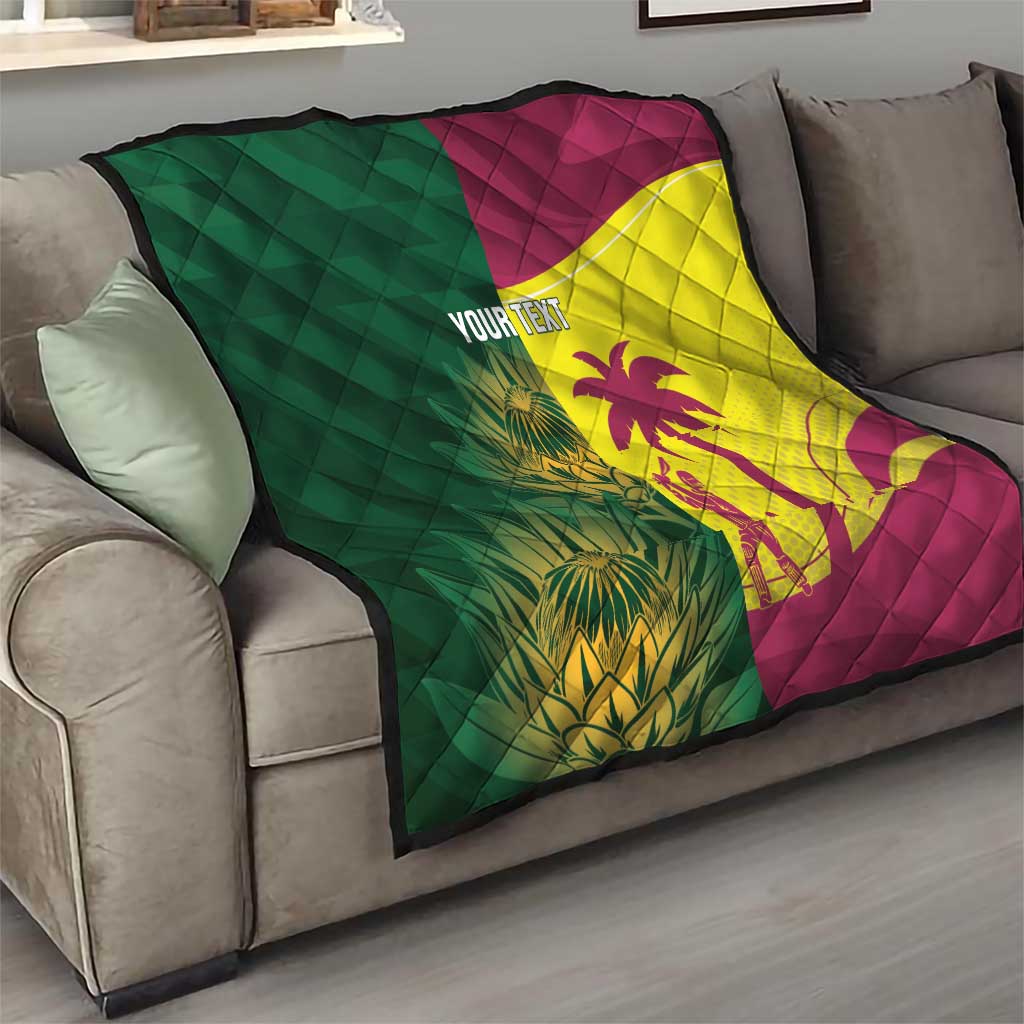 South Africa West Indies Cricket Custom Quilt Proteas Windies Together - Aussie Hoodie