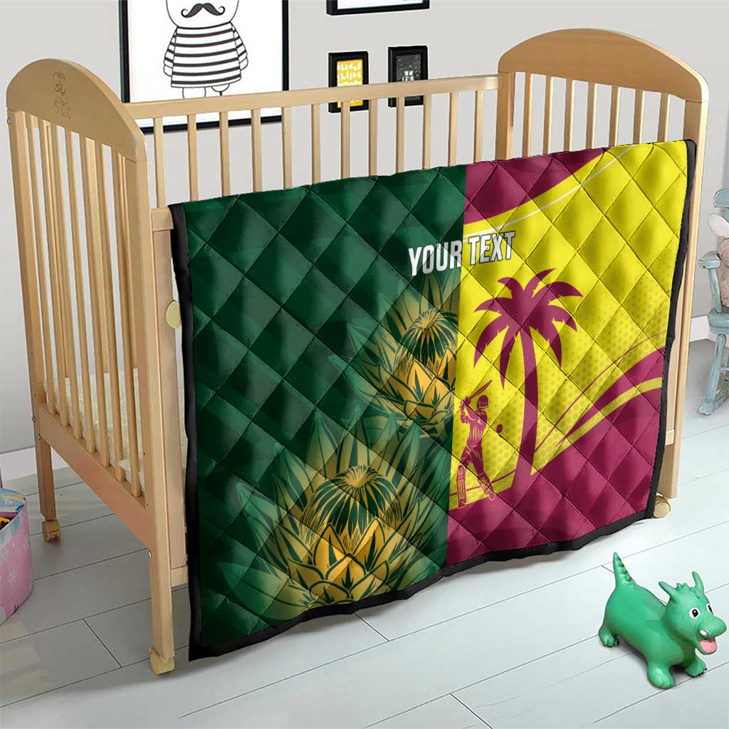 South Africa West Indies Cricket Custom Quilt Proteas Windies Together - Aussie Hoodie