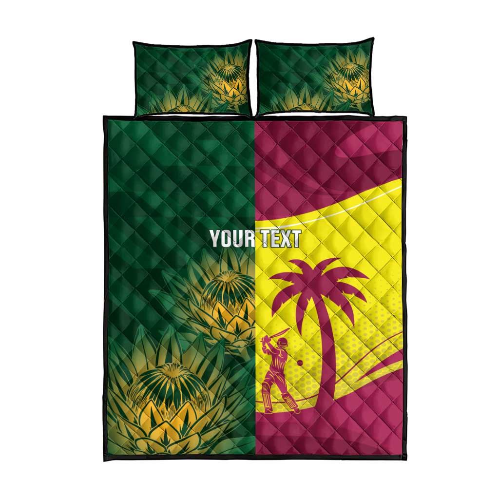 South Africa West Indies Cricket Custom Quilt Bed Set Proteas Windies Together - Aussie Hoodie