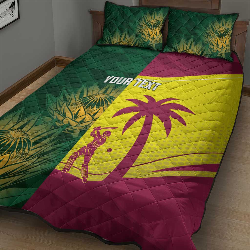 South Africa West Indies Cricket Custom Quilt Bed Set Proteas Windies Together - Aussie Hoodie