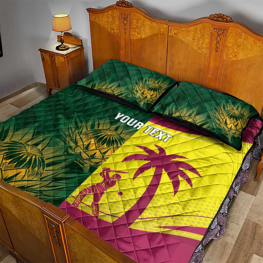 South Africa West Indies Cricket Custom Quilt Bed Set Proteas Windies Together - Aussie Hoodie