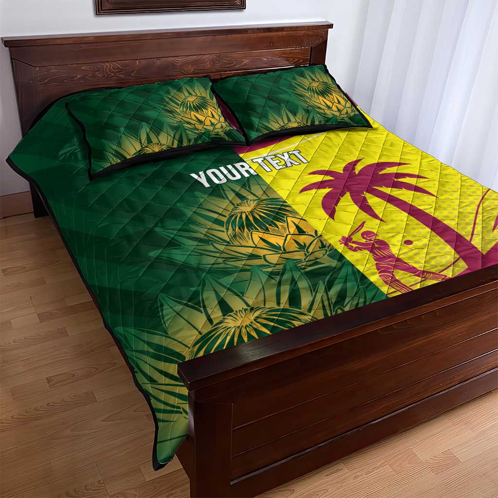 South Africa West Indies Cricket Custom Quilt Bed Set Proteas Windies Together - Aussie Hoodie