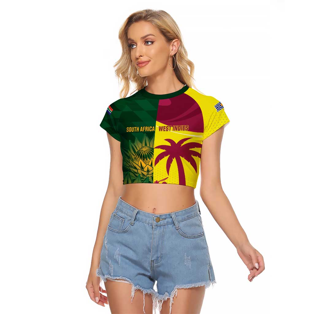 South Africa West Indies Cricket Custom Raglan Cropped T Shirt Proteas Windies Together - Aussie Hoodie