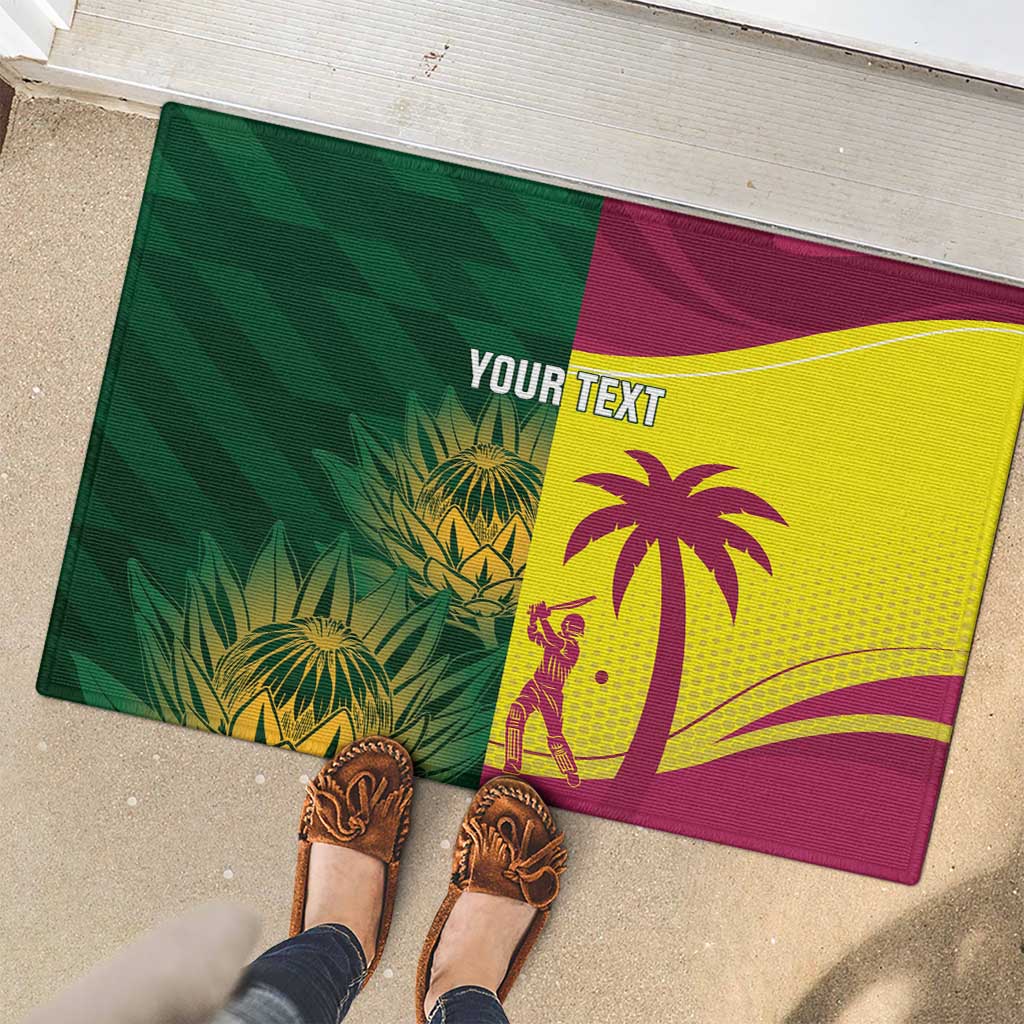 South Africa West Indies Cricket Custom Rubber Doormat Proteas Windies Together - Aussie Hoodie