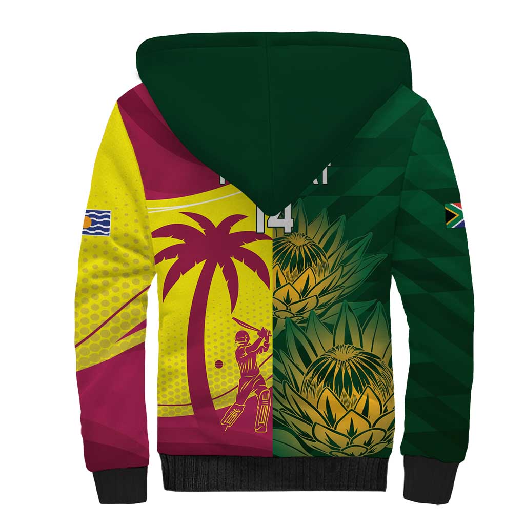 South Africa West Indies Cricket Custom Sherpa Hoodie Proteas Windies Together - Aussie Hoodie