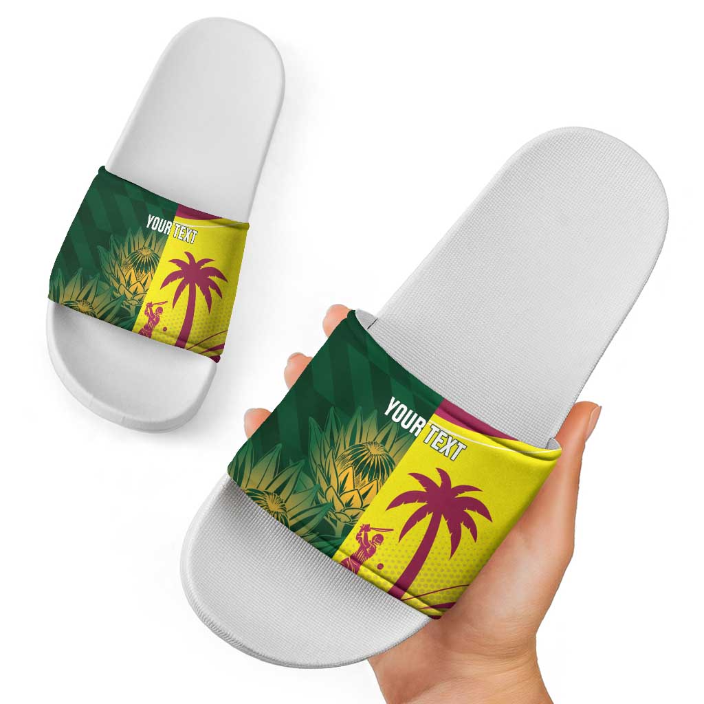 South Africa West Indies Cricket Custom Slide Sandals Proteas Windies Together - Aussie Hoodie