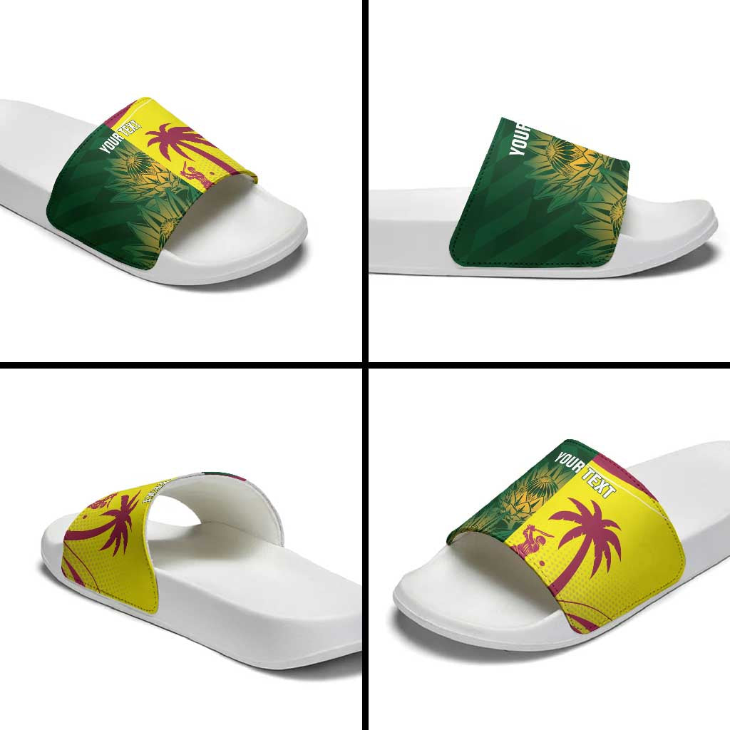 South Africa West Indies Cricket Custom Slide Sandals Proteas Windies Together - Aussie Hoodie