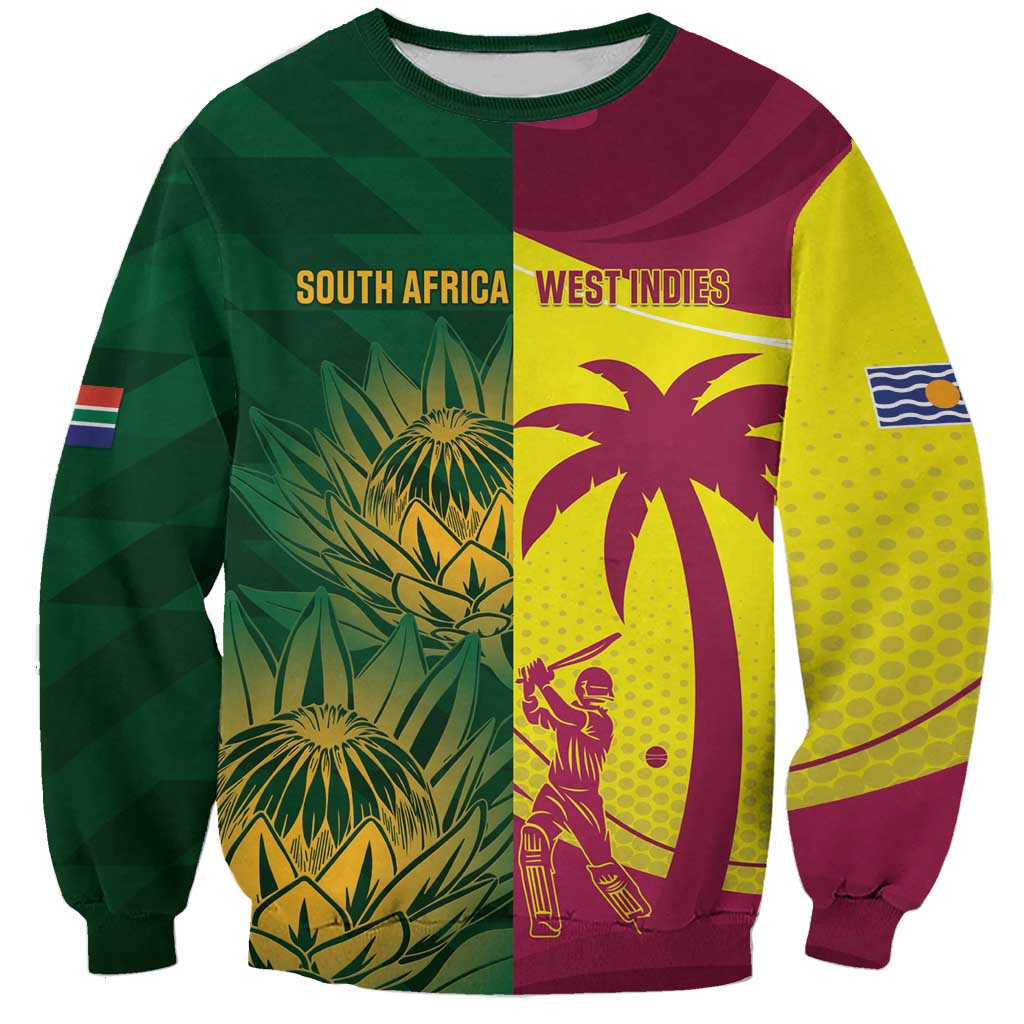 South Africa West Indies Cricket Custom Sweatshirt Proteas Windies Together - Aussie Hoodie