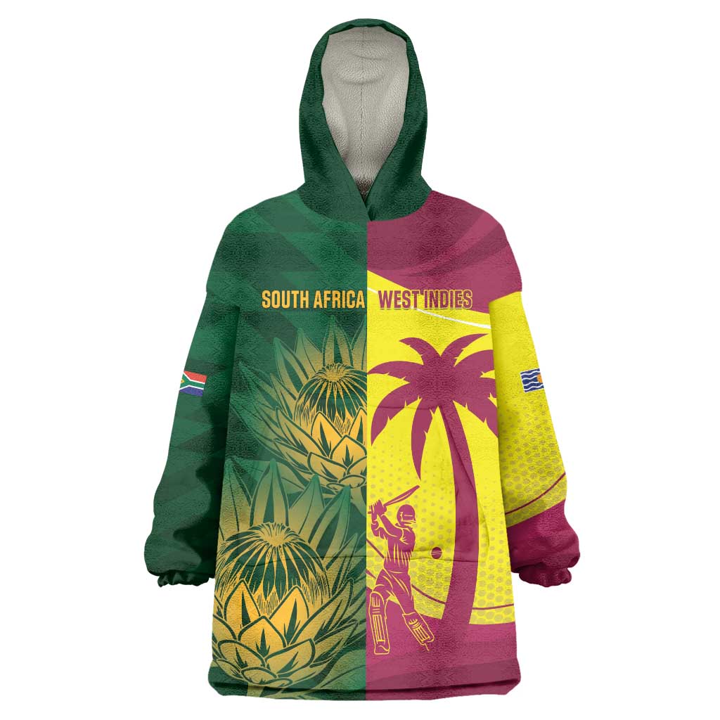 South Africa West Indies Cricket Custom Wearable Blanket Hoodie Proteas Windies Together - Aussie Hoodie