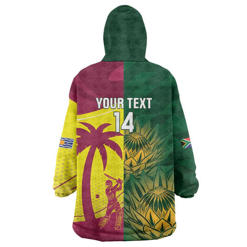 South Africa West Indies Cricket Custom Wearable Blanket Hoodie Proteas Windies Together - Aussie Hoodie