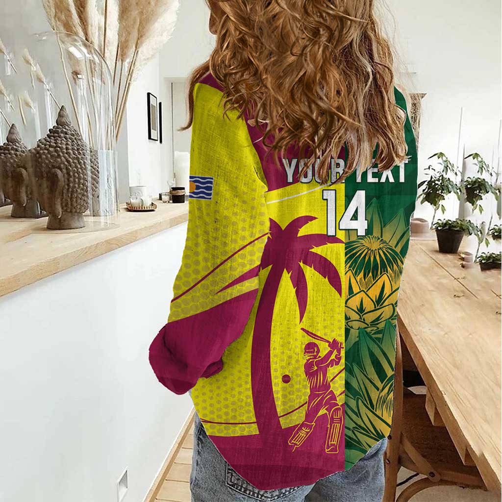 South Africa West Indies Cricket Custom Women Casual Shirt Proteas Windies Together - Aussie Hoodie