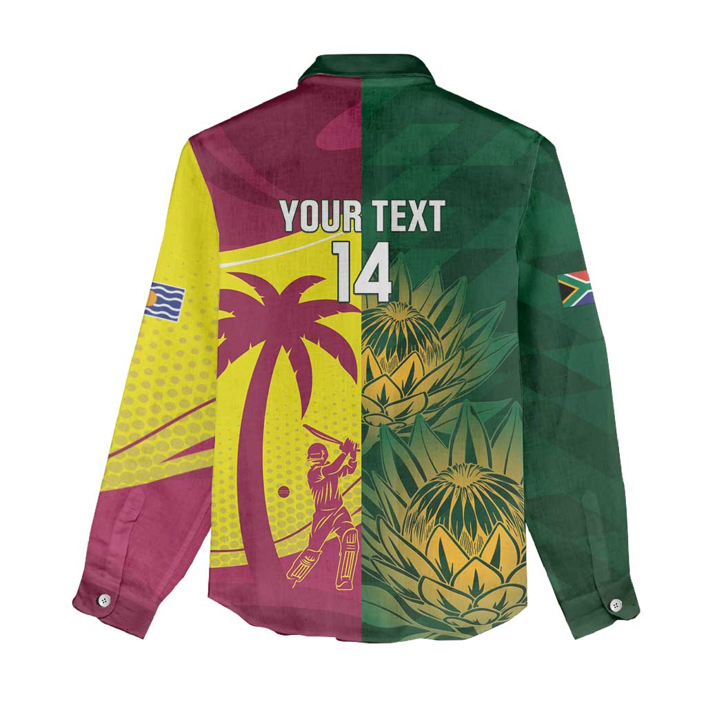 South Africa West Indies Cricket Custom Women Casual Shirt Proteas Windies Together - Aussie Hoodie