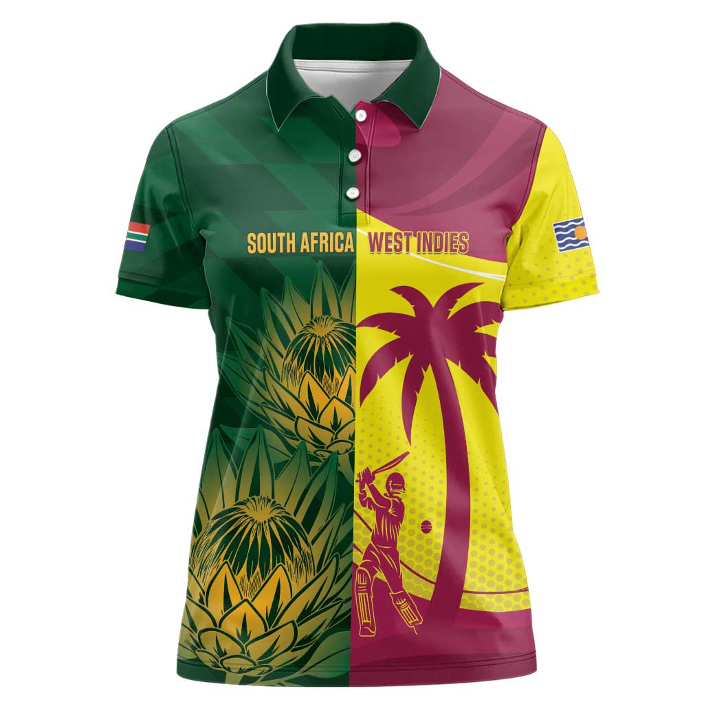 South Africa West Indies Cricket Custom Women Polo Shirt Proteas Windies Together - Aussie Hoodie