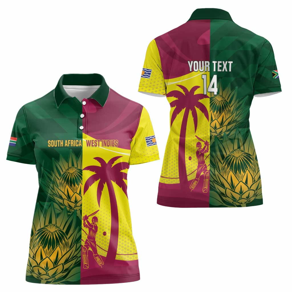 South Africa West Indies Cricket Custom Women Polo Shirt Proteas Windies Together - Aussie Hoodie