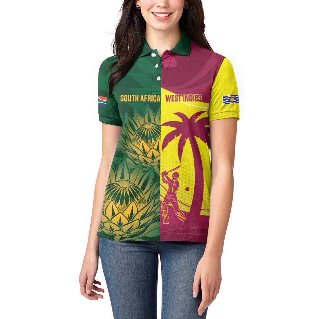 South Africa West Indies Cricket Custom Women Polo Shirt Proteas Windies Together - Aussie Hoodie