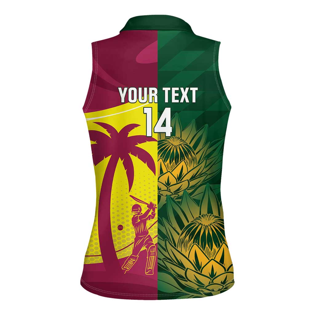 South Africa West Indies Cricket Custom Women Sleeveless Polo Shirt Proteas Windies Together - Aussie Hoodie