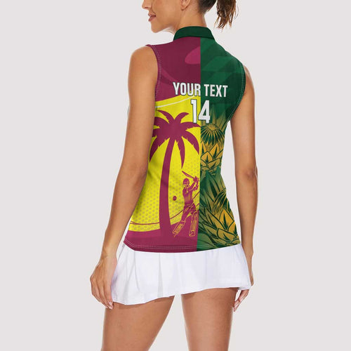 South Africa West Indies Cricket Custom Women Sleeveless Polo Shirt Proteas Windies Together - Aussie Hoodie