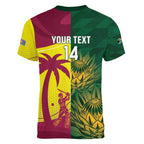South Africa West Indies Cricket Custom Women V-Neck T-Shirt Proteas Windies Together - Aussie Hoodie