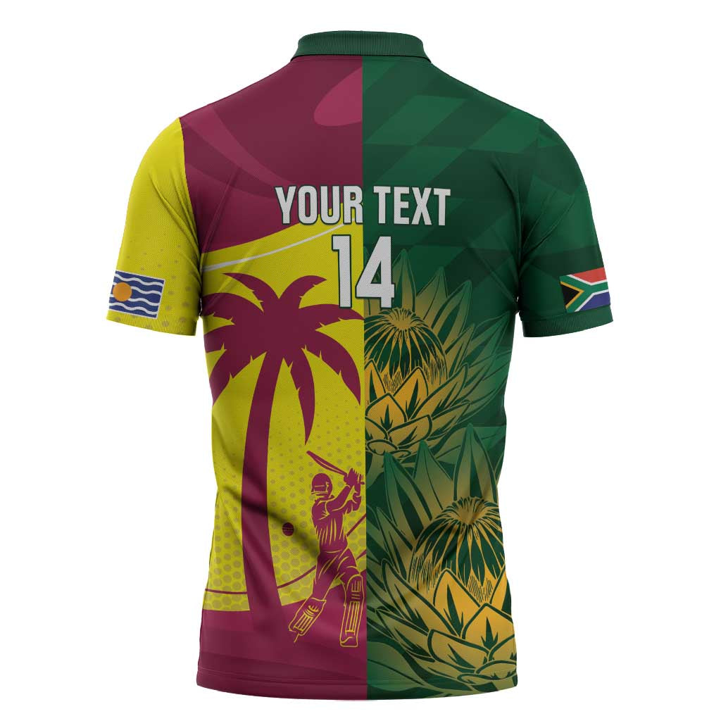 South Africa West Indies Cricket Custom Zipper Polo Shirt Proteas Windies Together - Aussie Hoodie