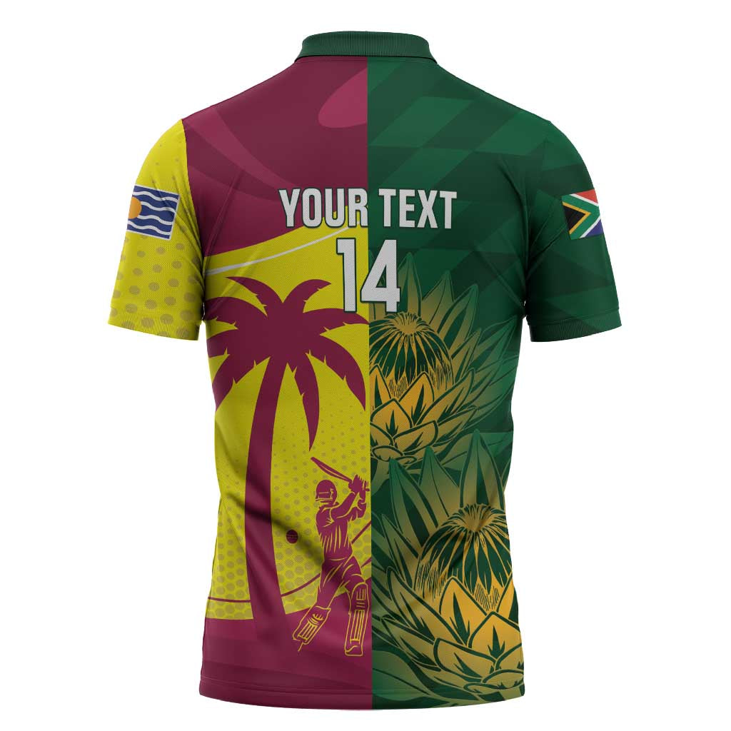 South Africa West Indies Cricket Custom Zipper Polo Shirt Proteas Windies Together - Aussie Hoodie