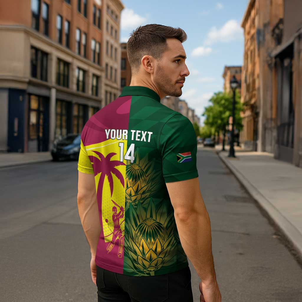 South Africa West Indies Cricket Custom Zipper Polo Shirt Proteas Windies Together - Aussie Hoodie