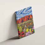 Australia Uluru Ayers Rock Canvas Wall Art Native Animals Flowers Oil Paint Draw - Aussie Hoodie