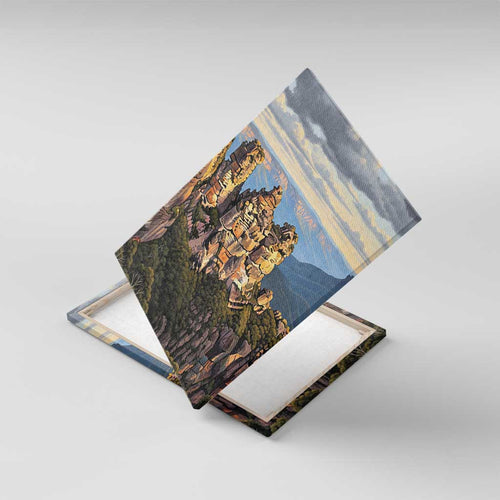 Australia Three Sisters Rock Canvas Wall Art Aussie Landscape Oil Paint Draw - Aussie Hoodie