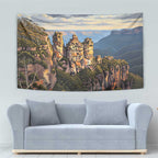 Australia Three Sisters Rock Tapestry Aussie Landscape Oil Paint Draw - Aussie Hoodie