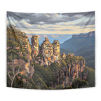 Australia Three Sisters Rock Tapestry Aussie Landscape Oil Paint Draw - Aussie Hoodie