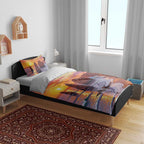 Australia Twelve Apostles Bedding Set Sunset Oil Paint Draw - Aussie Hoodie