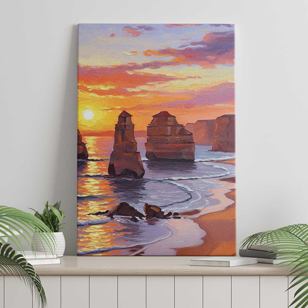 Australia Twelve Apostles Canvas Wall Art Sunset Oil Paint Draw - Aussie Hoodie