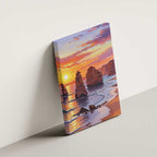 Australia Twelve Apostles Canvas Wall Art Sunset Oil Paint Draw - Aussie Hoodie