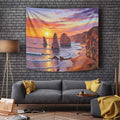 Australia Twelve Apostles Tapestry Sunset Oil Paint Draw - Aussie Hoodie