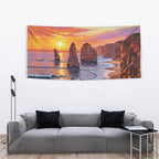 Australia Twelve Apostles Tapestry Sunset Oil Paint Draw - Aussie Hoodie