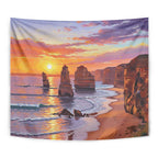 Australia Twelve Apostles Tapestry Sunset Oil Paint Draw - Aussie Hoodie