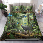 Australia Daintree Rainforest Bedding Set Tropical Rainforest Cassowaries Oil Paint Draw - Aussie Hoodie