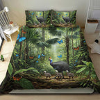 Australia Daintree Rainforest Bedding Set Tropical Rainforest Cassowaries Oil Paint Draw - Aussie Hoodie
