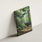 Australia Daintree Rainforest Canvas Wall Art Tropical Rainforest Cassowaries Oil Paint Draw - Aussie Hoodie