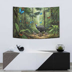 Australia Daintree Rainforest Tapestry Tropical Rainforest Cassowaries Oil Paint Draw - Aussie Hoodie