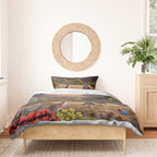 Australia Wilpena Pound Bedding Set Native Animals Flowers Oil Paint Draw - Aussie Hoodie