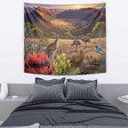 Australia Wilpena Pound Tapestry Native Animals Flowers Oil Paint Draw - Aussie Hoodie