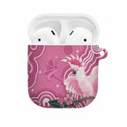 Australia Breast Cancer Awareness AirPods Case Pink Cockatoo Ribbon Aboriginal Art - Aussie Hoodie