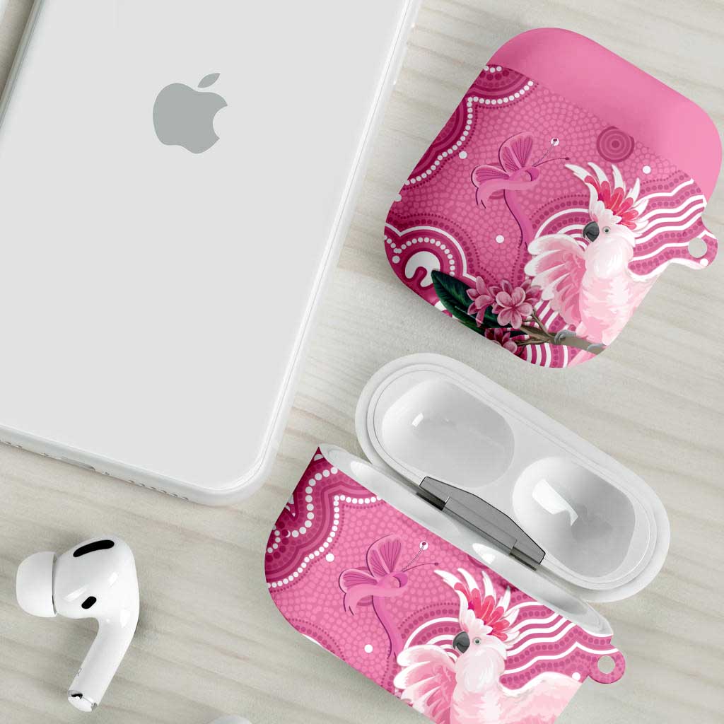 Australia Breast Cancer Awareness AirPods Case Pink Cockatoo Ribbon Aboriginal Art - Aussie Hoodie