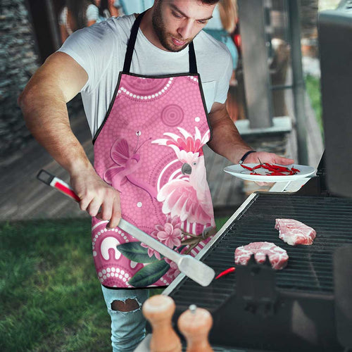 Australia Breast Cancer Awareness Apron Pink Cockatoo Ribbon Aboriginal Art - Aussie Hoodie