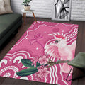 Australia Breast Cancer Awareness Area Rug Pink Cockatoo Ribbon Aboriginal Art - Aussie Hoodie