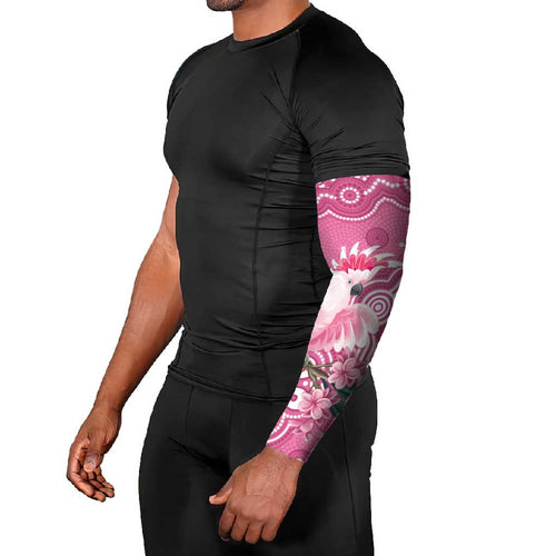 Australia Breast Cancer Awareness Arm Sleeves Pink Cockatoo Ribbon Aboriginal Art - Aussie Hoodie