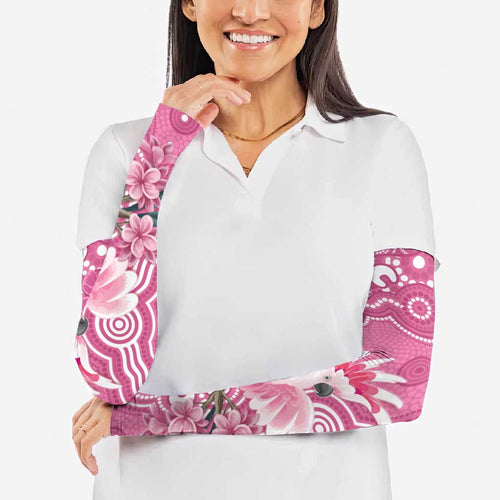 Australia Breast Cancer Awareness Arm Sleeves Pink Cockatoo Ribbon Aboriginal Art - Aussie Hoodie
