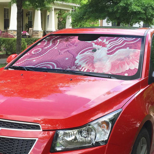 Australia Breast Cancer Awareness Auto Sun Shade Pink Cockatoo Ribbon Aboriginal Art - Aussie Hoodie
